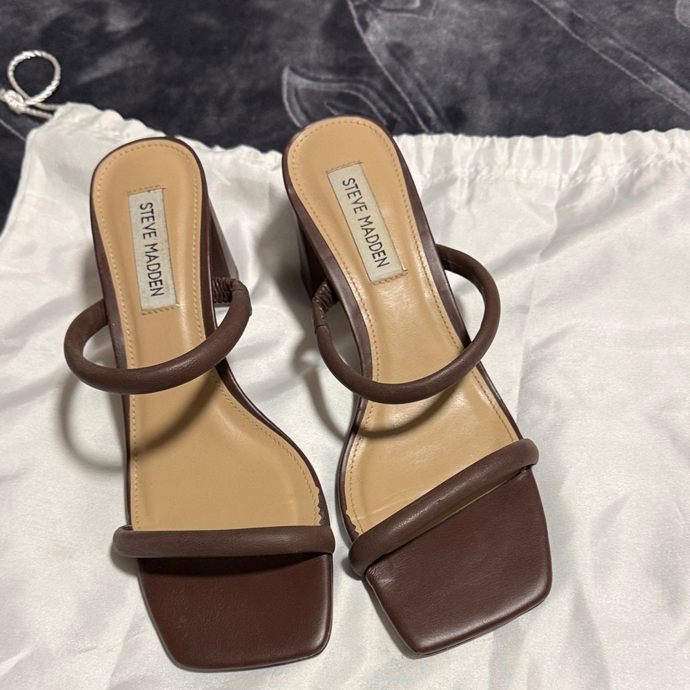 Steve Madden Brown Open-Toe Heels